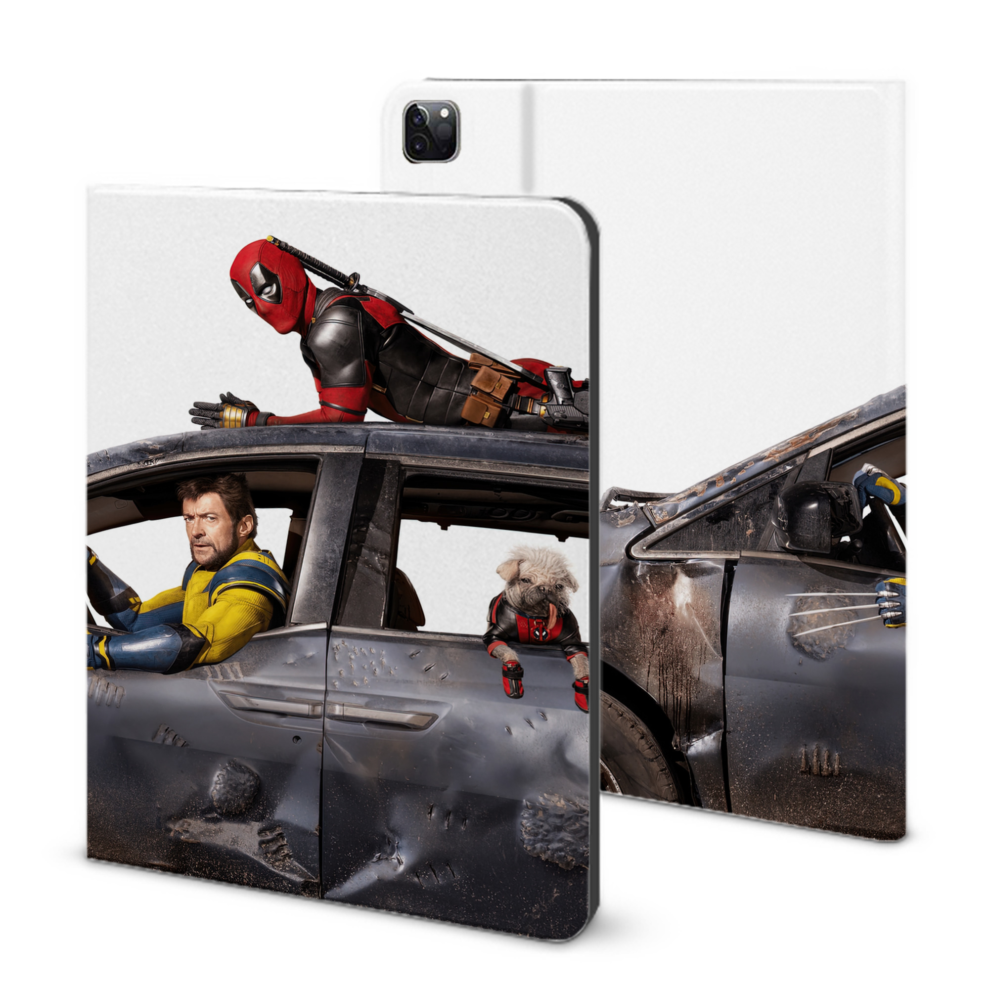 （画像用） Deadpool デッドプール IPad ケース ブック型 PUレザー TPU 耐衝撃 軽量 薄型 ペン収納なし 全面保護 IPad 各モデル対応